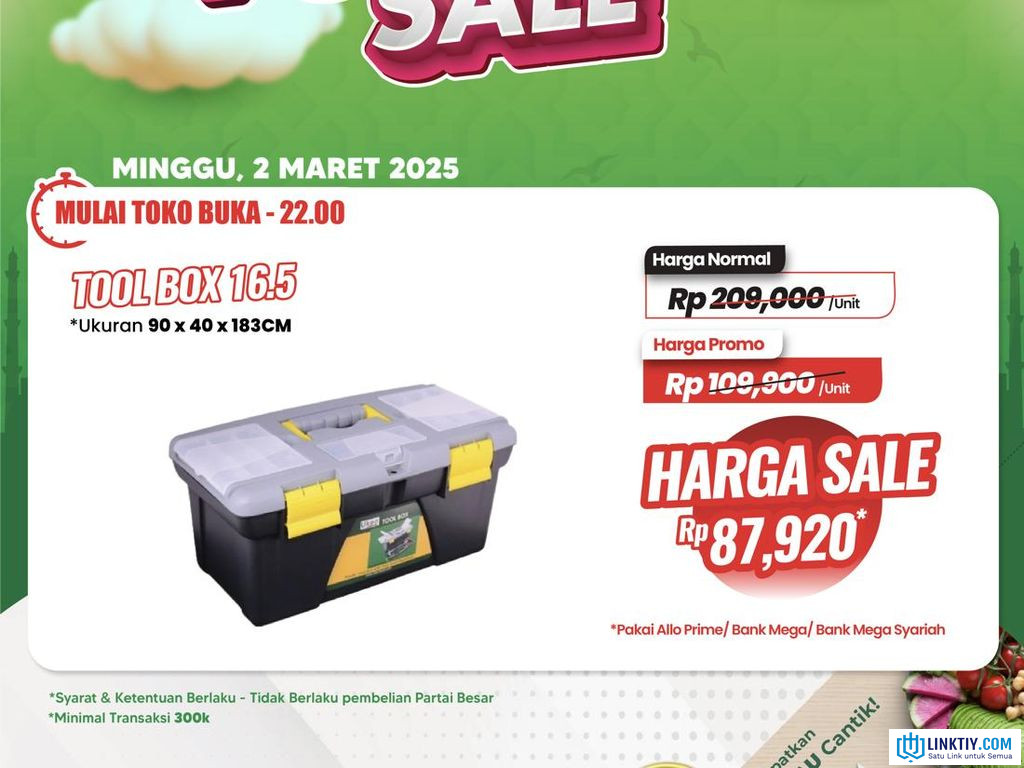 Banjir Diskon Transmart Full Day Sale, Tool Box Cuma Rp 87 Ribu
