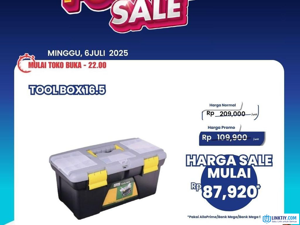 Transmart Full Day Sale, Aneka Tool Box Mulai Rp 87 Ribu